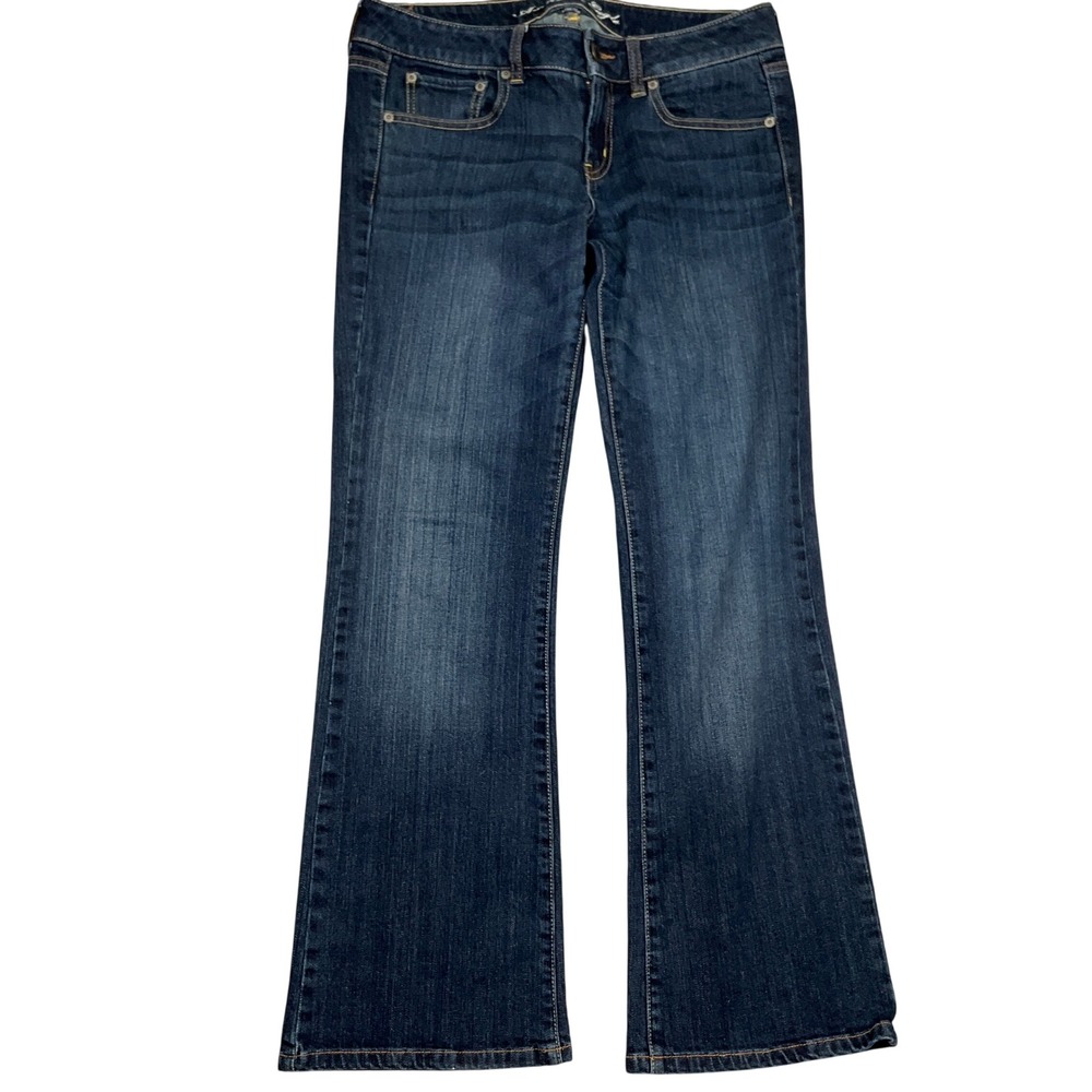 American Eagle Jeans Women 8Short Blue‎ Bootcut Live Your LIfe Y2K Stretch Denim